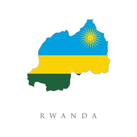 Map with flag of Rwanda isolated on white. National flag for country of Rwanda isolated, Rwanda Art, Rwanda Flag, Creative Kids Crafts, Afrique Art, Travel Africa, Country Maps, Flag Background, My Culture, All Countries