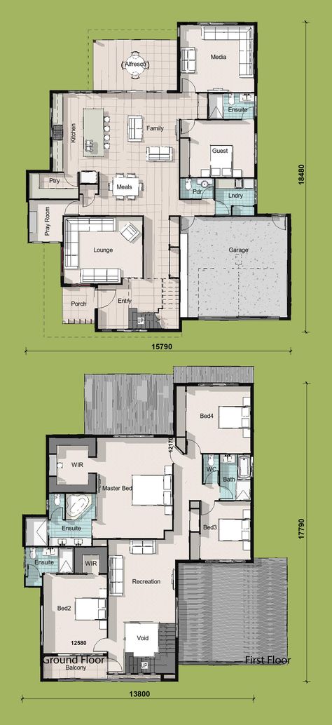 Empress- Two Storey House Floorplan byBuilding Buddy https://tinyurl.com/ybv622qh Double Floor House Plan, 2 Storey House Floor Plan Layout, Floor Plans Double Story, 2 Storey House Plans Modern, Two Storey House Plans 4 Bedroom, Floor Plan 2 Storey House 4 Bedroom, Two Storey Duplex House Plans, Modern House Floorplan 2 Story, Floorplan Ideas 2 Story