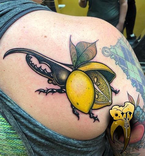 Traditional Beetle Tattoo, Tattoo Abstract, Rhino Beetle, Beetle Tattoo, Fruit Tattoo, Abstract Tattoo Designs, Bug Tattoo, Insect Tattoo, Niagara Region