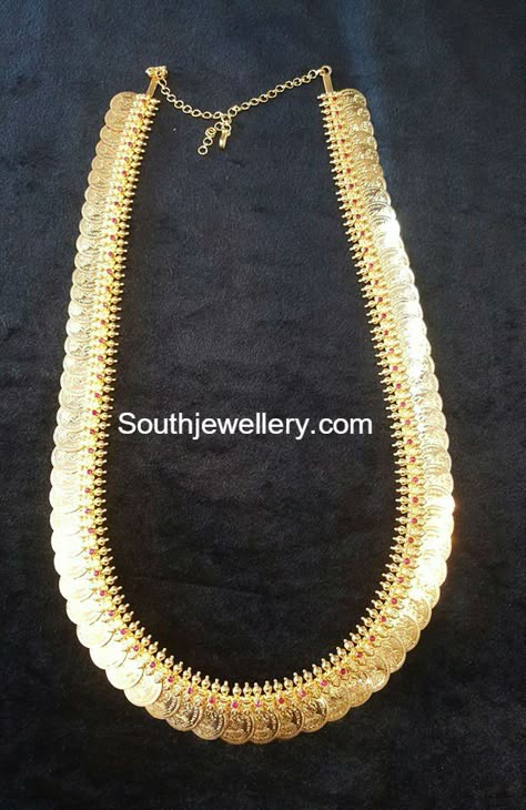 Lakshmi Kasu Mala Kasulaperu Jewellery Indian Latest, Kasulaperu Latest Designs, Kasumala Designs, Kasulaperu Jewellery, Kasula Peru, South Jewellery, Kasu Mala, Latest Indian Jewellery, 22 Carat Gold Jewellery