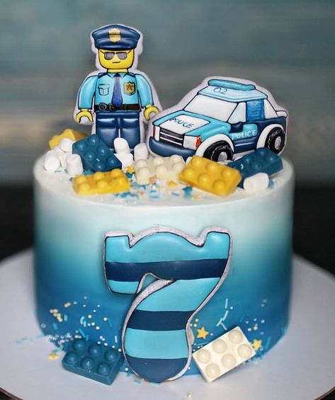 Police Cake Design, Bolo Do Superman, Police Birthday Cakes, Police Themed Birthday Party, Bolo Drip Cake, Police Cake, Police Cakes, Police Birthday Party, Cake Designs For Kids