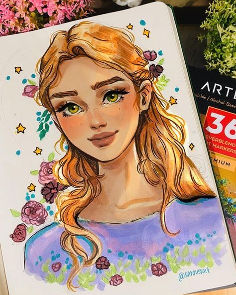 Sarah Moustafa | on Instagram: "🌸 Product Review 🌸 @artezaofficial send me their new Everblend ultra art markers to review and I couldn’t be more excited about this product! If you have any questions please leave them in the comments! 1. They blend beautifully. 2. The brush nib is amazing! I can’t believe how easy it is to color with these, it’s like painting, but cleaner. 3. The packaging is so elegant and practical! It’s incredibly convenient for setting up your markers anywhere! 4. The co Beautiful Pencil Drawings, Art Markers Drawing, Markers Drawing Ideas, Copic Marker Art, Drawing Hands, Art Markers, Drawing Faces, Sketchbook Drawings, Girly Drawings