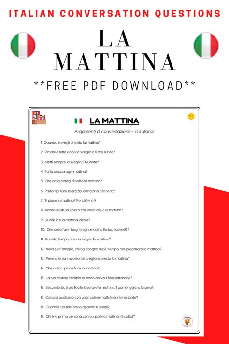 Italian Conversation Cards, Italian Worksheets Printables, Flashcard Ideas, Italian Worksheets, Italian Conversation, Beautiful Italian Words, Teaching Italian, Italian Verbs, Reflexive Verbs