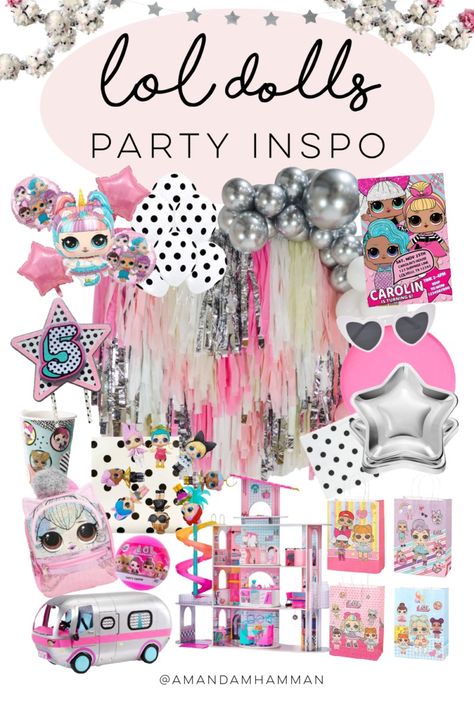 LOL Dolls Birthday Party Inspo - amanda hamman - let's make something pretty! Lol Dolls Birthday Party, Lol Party, Birthday Party Inspiration, American Girl Parties, Barbie Birthday Party, Skate Party, Doll Party, World Party, Paris Party