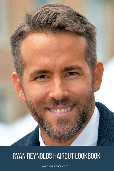 Ryan Reynolds Haircut Lookbook 13 Best Styles Want to sport a Ryan Reynolds haircut? Who wouldn’t? To infuse you with some ideas, we selected the best hairstyles the Deadpool star has ever rocked, from short buzz cuts through medium lengths spikes to a long undercut fade. #menshaircuts #menshairstyles #ryanreynolds #menhaircuts Mens Haircut Shorter On Sides, Men’s Short Hair Styles, Ryan Reynolds Hair, Men’s Short Hairstyles, Deadpool Haircut, Ryan Reynolds Haircut, Short Hairstyling, Long Undercut, Guys Haircuts