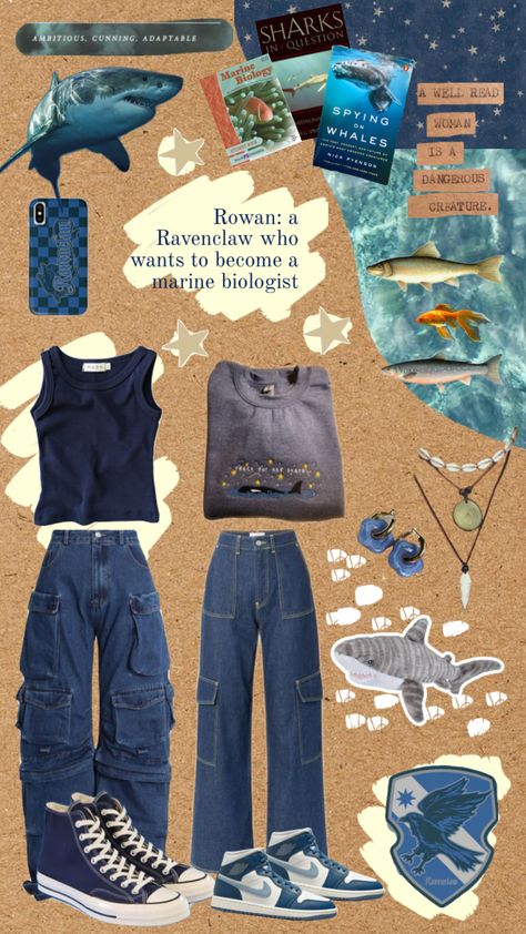 #ravenclaw #ravenclawoutfits #marinebiology #sharks Biology Outfit, Marine Biology Aesthetic, Biology Aesthetic, Marine Biology, Ravenclaw, Sharks, Aesthetic Outfits, Outfits Aesthetic, Biology