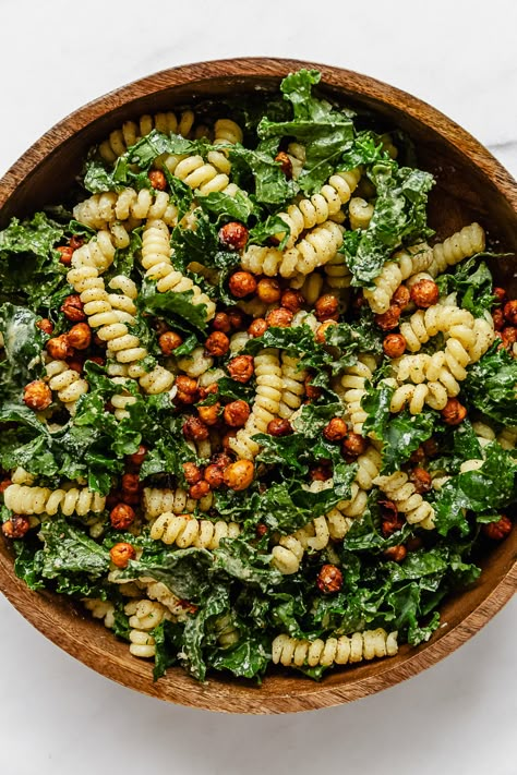 Kale Caesar Pasta Salad Pasta Dish Healthy, Healthy Recipes Whole Foods, Healthy Salad With Pasta, Salad And Pasta Recipes, Salad Recipes No Cheese, Pasta Caesar Salad Recipes, Antioxidant Meals Healthy Recipes, Super Food Meals, Something Nutritious Blog