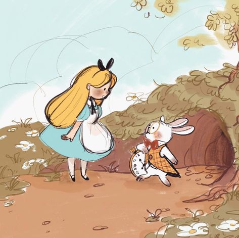 Character Design Alice In Wonderland, Alice In Wonderland Fanart, Alice In Wonderland Drawings, Alice In Wonderland Illustrations, Alice In Wonderland Aesthetic, 동화 삽화, The White Rabbit, Adventures In Wonderland, 영감을 주는 캐릭터