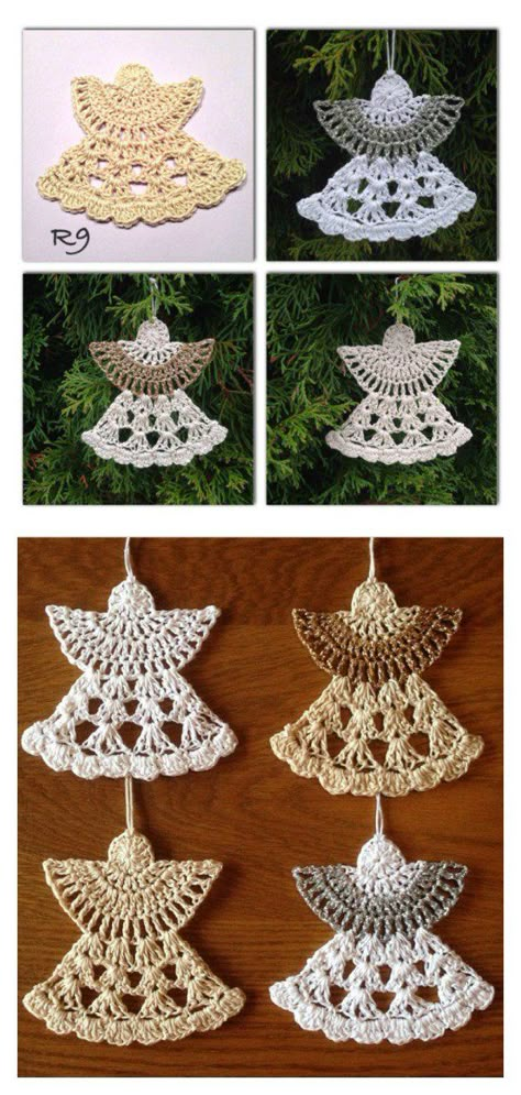 Christmas Angel Ornaments Free Crochet Pattern Crochet Christmas Ornaments Patterns, Crocheted Christmas Ornaments, Diy Christmas Angel Ornaments, Crochet Angel Pattern, Crochet Christmas Ornaments Free, Christmas Ornaments Patterns, Crochet Ornament Patterns, Christmas Crochet Patterns Free, Crocheted Christmas