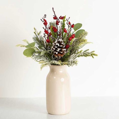 Pre-Lit Pine Cone Bristle Berry … curated on LTK Small Christmas Floral Arrangements, Flower Arrangements Christmas, Ivory Vase, Winter Table Decor, Xmas Home Decor, Small Flower Arrangements, Christmas Flower Arrangements, Christmas Floral Arrangements, Winter Table