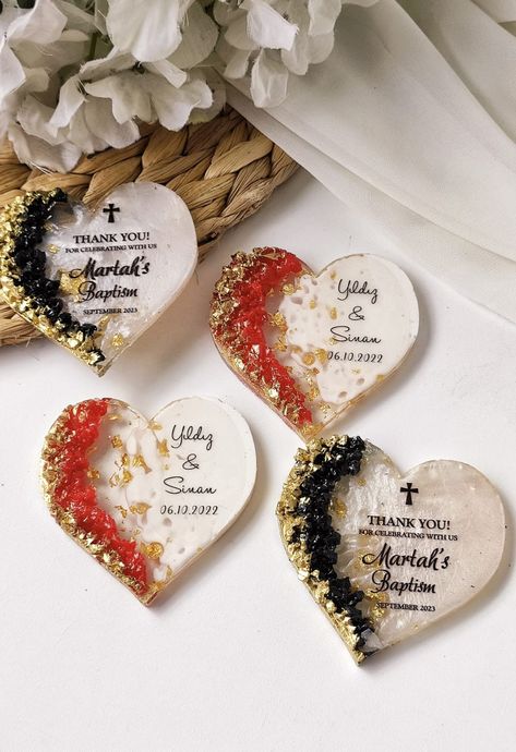 "Hello, Wedding Magnet, Black Gold Wedding Favors, Heart Magnet Gifts, Luxury Baptism Magnet, Personalized Red Gold Custom Magnet Gift,Fridge Magnet I can make any changes you want on the handmade design gifts that I have carefully prepared. You can easily contact me. Magnet size 7 cm (2.75\") Box size 8 cm (3.14\") The parties and invitations you will use; -Wedding -Engagement -1st birthday -Baptism -Quinceanera -Sweet 16 -Welcome baby -Henna wedding -Bridal shower These wonderful gifts will leave wonderful memories on all your special occasions and parties. I do not accept returns as it is custom made. We want you to know that after you deliver your package to the cargo on time, there will be no refunds due to customs delays. Please place your order a few weeks before your event date. Pa Red And Black Wedding Favors, Black Wedding Favors, Sakura Wedding, Henna Wedding, Gifts Luxury, Gold Wedding Favors, Black Gold Wedding, Wedding Magnet, Heart Magnets