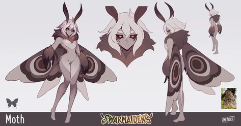 Insect Oc, Moth Girl, Girl Oc, Monster Concept Art, Fantasy Creatures Art, Mythical Creatures Art, Creature Concept Art, Character Sheet, Creature Concept