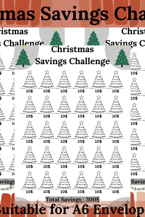 Christmas Savings Challenge Free Printable, Christmas Savings Plan, Christmas Savings Challenge, Christmas Budget, December Challenge, Budget Challenge, Savings Goal, Savings Challenge Printable, Saving Challenges