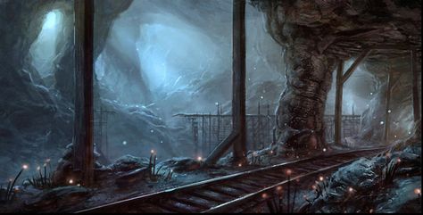 Lower Mine ruins of the dwarven tunnels connecting to the Deep Roads and beyond to Kal Barosh Thaig. Flip Books Art, Dwarven City, Dragon Age Rpg, Into The West, Fantasy Images, Dnd Art, Fantasy Places, Cool Landscapes, Fantasy Warrior