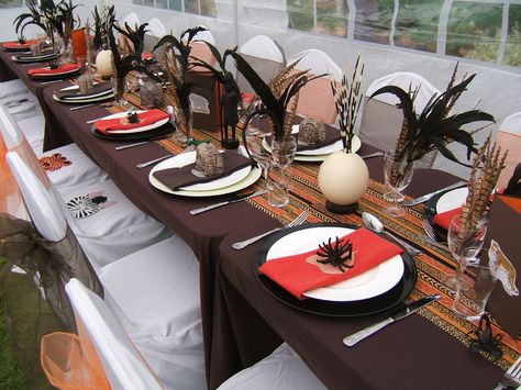 P African Dinner, African Wedding Theme, Africa Party, Heritage Decor, Party In The Garden, Zulu Wedding, African Inspired Wedding, Garden Tropical, African Theme