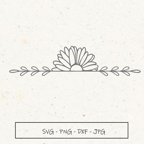 Simple Svg Designs, Flower Border Doodle, Small Border Designs, Daisy Flower Doodle, Wedding Sign Cricut, Simple Flower Border, Easy Flower Designs, Underline Design, Flower Border Drawing