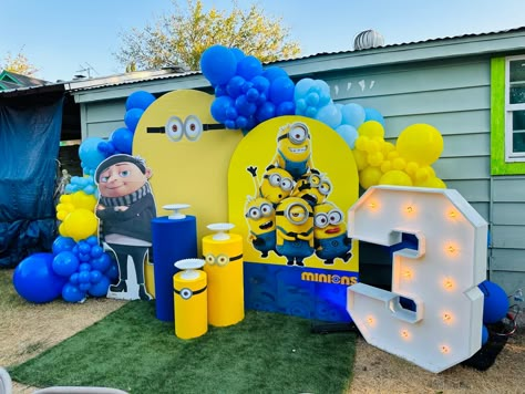 Minions Backdrop, Minions Birthday Party Decorations, Minion Balloons, Rio Party, Despicable Me Party, Minion Theme, Minion Birthday Party, Baby Shower Deco, Minion Birthday