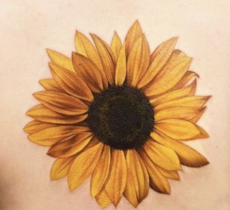 Sun Flower Tattoo Color, Single Sunflower Tattoo, Sunflower And Roses Tattoo, Sunflower Color Tattoo, Yellow Sunflower Tattoo, Sun Flower Tattoo Design, Sunflower Tattoo Arm, Sunflower Tattoo Color, Girasoles Tattoo