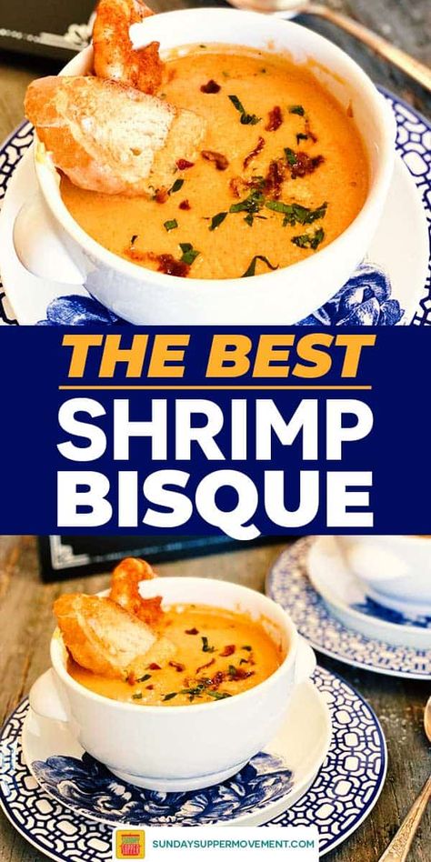 Shrimp Bisque Recipe, Seafood Bisque Recipe, Spiced Shrimp, Bisque Soup Recipes, Shrimp Bisque, Bisque Soup, Seafood Bisque, Soup Base, Shrimp Soup