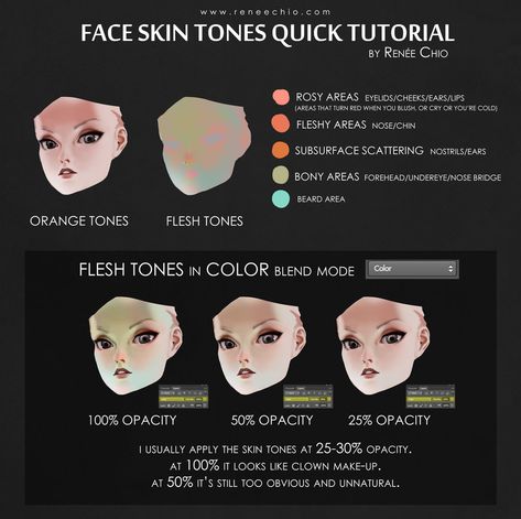 Skin tones tutorial by reneechio Female Body Drawing, Art Improvement, Digital Art Tips, How To Render, Draw Tutorial, Skin Paint, Paint Tutorial, Skin Undertones, How To Crochet For Beginners