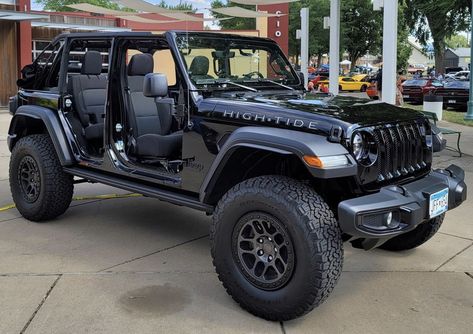 Jeep Wrangler Unlimited JL Sport High Tide Xtreme Recon Package Jeep High Tide, Modded Jeep Wrangler, Jeep Wrangler High Tide, Black Jeep Wrangler Unlimited, Black Jeep Wrangler, Wrangler Unlimited Sport, Black Suit Men, Black Jeep, Suit Men