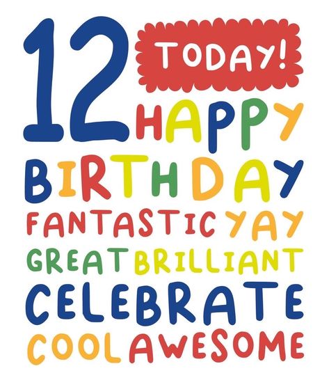 Happy 12th Birthday Boy, Happy 12th Birthday, Letter Stamp, Cherry Orchard, Happy Anniversary Cards, Craft Board, Happy Birthday Pictures, Card Happy Birthday, Letter Stamps