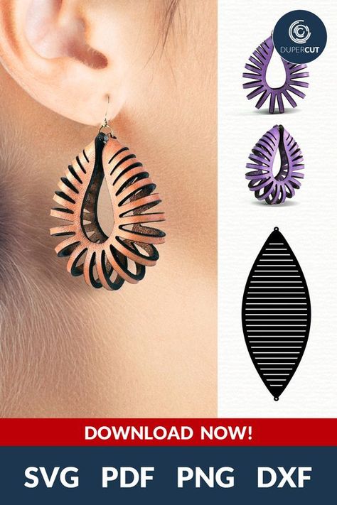 Sculpted Nautilus Earrings - SVG / PDF / DXF Laser cut files #lasercutfiles laser cut files svg #lasercutfilessvg laser cut 3d files #lasercut3dfiles pattern #pattern  patterns #patterns templates #templates 1.469 Sculpted Earrings, 3d Earrings, Jewelry Template, Leather Jewelry Making, Handmade Leather Jewelry, Laser Cut Wood Earrings, Idee Cricut, Diy Leather Earrings, Leather Jewelry Diy