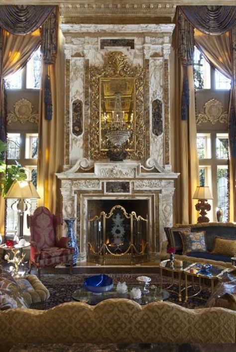 Baroque Interior Design, Baroque Interior, Fireplace Seating, Fake Fireplace, Interior Design Portfolios, Old Fireplace, Custom Fireplace, Baroque Design, Corner Fireplace