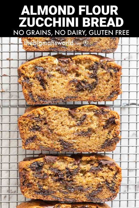 slices of almond flour zucchini bread Keto Zucchini Bread Recipes Almond Flour, Zuchinis Bread Recipe Almond Flour, Almond Flour Zucchini Bread Recipes, Zucchini Almond Bread, Almond Flour Zucchini Recipes, Healthy Zucchini Bread Almond Flour, Juniper Recipes, Almond Flour Zucchini Bread, Olive Oil Zucchini Bread