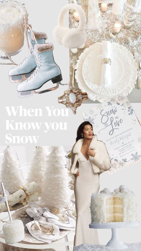 Bridal Shower Theme. When You Know You Snow. Snow in Love 🤍💍❄️⛸️ Unique Wedding Shower Themes, Snow In Love Bachelorette Party, Snowy Bachelorette Party, January Bridal Shower Themes, Snow In Love Bridal Shower Theme, Emily Friends, January Bridal Shower Ideas, December Bridal Shower Ideas, Snow In Love Bachelorette