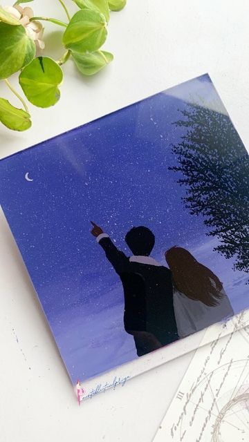 Glass Painting Love Couple, Acrylic Sheet Painting Ideas, Couple Glass Painting, Paint On Acrylic Sheet, Acrylic Couple Painting, Canvas Painting Couples, Canvas Painting For Couples, Couple Painting Aesthetic, Canvas Painting Ideas Couples