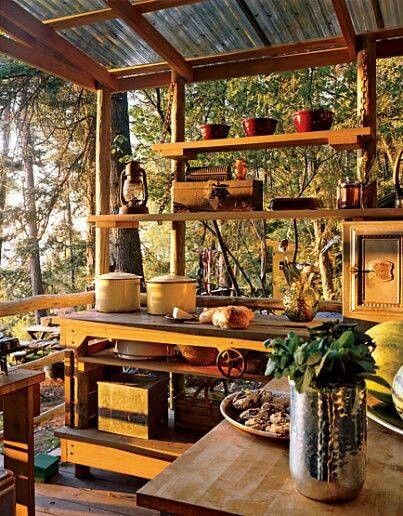 Love this... Small Outdoor Kitchens, Canning Kitchen, Kitchen Ikea, Bedroom Corner, Corner Decor, Kitchen Carpet, 아파트 인테리어, Homestead Survival, Summer Kitchen