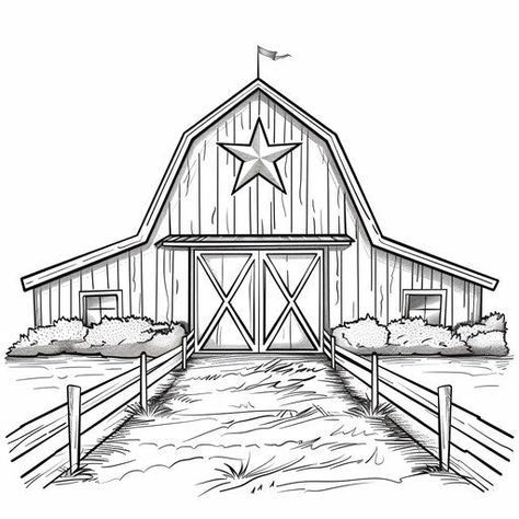 Engaging Barn Coloring Sheets for Various Groups Farmhouse Drawings, Country Coloring Pages, Barn Coloring Pages, Western Coloring Pages, Ocean Front Beach House, Barn Drawing, Gingerbread House Template, House Quilt Patterns, Youth Groups