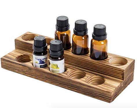 Essential Oil Display, Burnt Wood Finish, Oil Display, Essential Oils Organization, Essential Oil Holder, Polish Display, Burnt Wood, Essential Oil Storage, Cosmetic Display