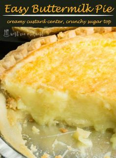 Desserts Made With Buttermilk, Buttermilk Desserts, Easy Buttermilk Pie, Buttermilk Custard Pie, Buttermilk Pudding, Buttermilk Pie Recipe, Milk Pie, Chess Pie Recipe, Buttermilk Pie