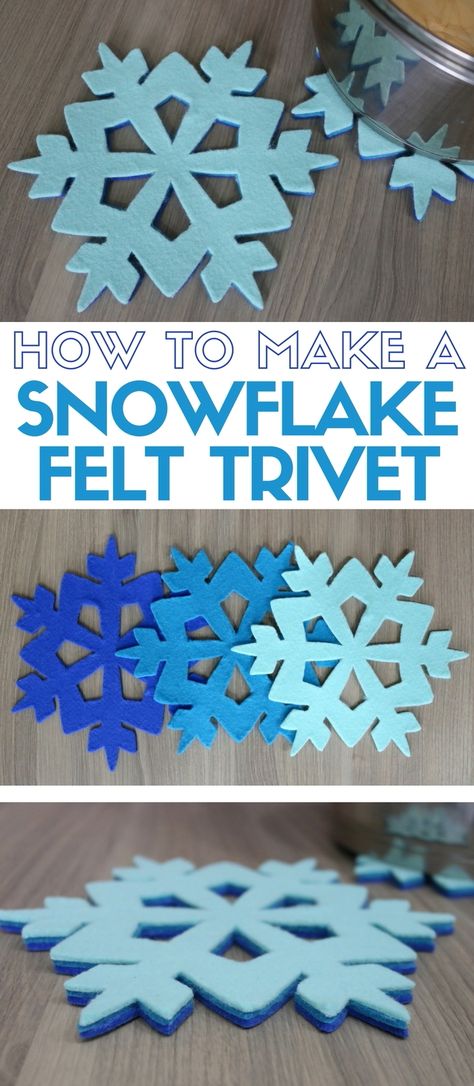 Learn how to make a Felt Ombre Snowflake Trivet using the Cricut Explore Air 2. An easy DIY craft tutorial idea for functional winter home decor. Felt Christmas Crafts, How To Make Snowflakes, Cricut Explore Air 2, Handmade Inspiration, Diy Craft Tutorials, Felting Tutorials, Cricut Explore Air, Craft Tutorial, Winter Crafts