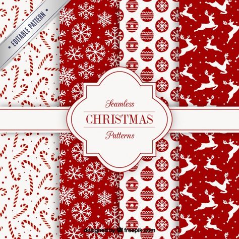 Collection of red christmas patterns Free Vector Digital Paper Free Download, Felt Crafts Kids, Christmas Scrapbook Paper, Christmas Digital Paper, Digital Paper Free, Christmas Papers, Scrapbook Clipart, Scrapbook Gift, Christmas Patterns