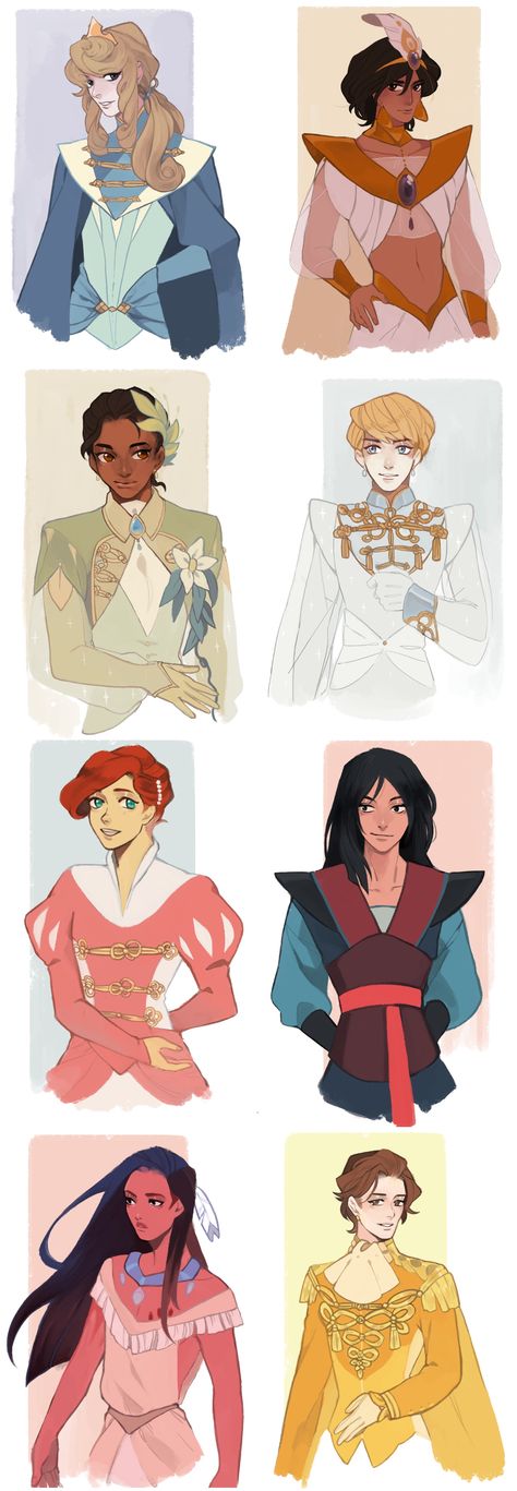 if disney princess was man they will be like this Disney Gender Swap, Gender Bent Disney, Princes Disney, Disney Gender Bender, Drawing Disney, The Disney Princesses, Princesas Disney Anime, Pocket Princess, Pocket Princesses