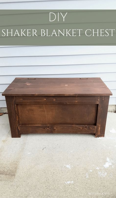 Diy Wood Chest, Chests Diy, Rustic Blankets, Wood Crafting Tools, Cool Wood Projects, Blanket Diy, Diy Furniture Easy, Blanket Chest, Cool Woodworking Projects