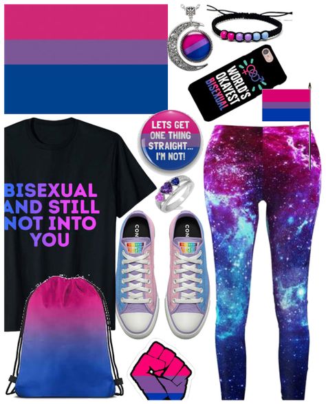 Bi Flag Outfit, Bisexual Aesthetic Outfit, Bi Pride Outfit, Bisexual Outfits, Bisexual Fashion, Lgbtq Outfit, Freshman Outfits, Pride Weekend, Pride Stuff