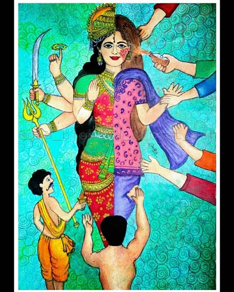 Rangoli On Women Safety, Motivational Rangoli For Competition, Women Empowerment Rangoli Designs, Women Safety Poster Drawing, Womens Day Drawing Ideas, Art Competition Ideas Creative, Diy Showpiece, Ntr Photos, Lord Drawing