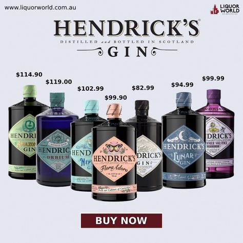 🍸✨ Hendrick’s Gin - Best Prices in Australia, Buy Now! ✨🍸 Discover the unique and refreshing taste of Hendrick’s Gin, now available at Liquor World at the best prices in Australia! Perfect for gin lovers, Hendrick’s is known for its distinct botanical blend and unparalleled quality. 🌟 Key Features: 👉 Premium Craft Gin 👉 Unique Blend of Botanicals 👉 Refreshing and Versatile Enjoy the distinct flavors of Hendrick’s Gin, crafted with a unique infusion of rose and cucumber, making it perfect f... Creative Cocktails, Premium Gin, Hendricks Gin, Craft Gin, Gin Lovers, Creative Cocktail, Social Gathering, Click The Link, Gin