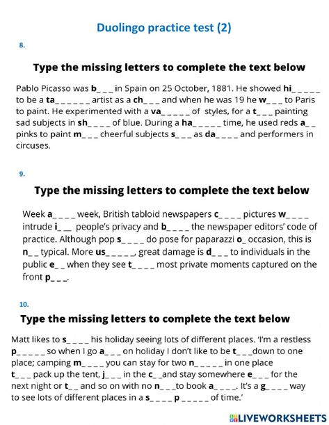 Duolingo Test Practice, Duolingo English Test Practice, Duolingo Test, Missing Letters Worksheet, Duolingo English Test, Duolingo Spanish, Missing Letters, Language Tips, Writing Test