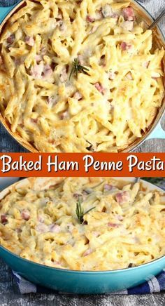 Baked Ham Penne Pasta Recipe perfect for leftover ham and a family favorite for any night of the week. #recipe #casserole #ham #pasta Ham Hotdish Recipes, Leftover Ham And Pasta Recipes, Ham And Cheese Pasta Bake, Leftover Ham Recipes Breakfast, Ham Hotdish, Mothers Day Dinner Ideas Meals, Cubed Ham Recipes Dinners, Ham And Pasta Recipes, Ham Penne Pasta