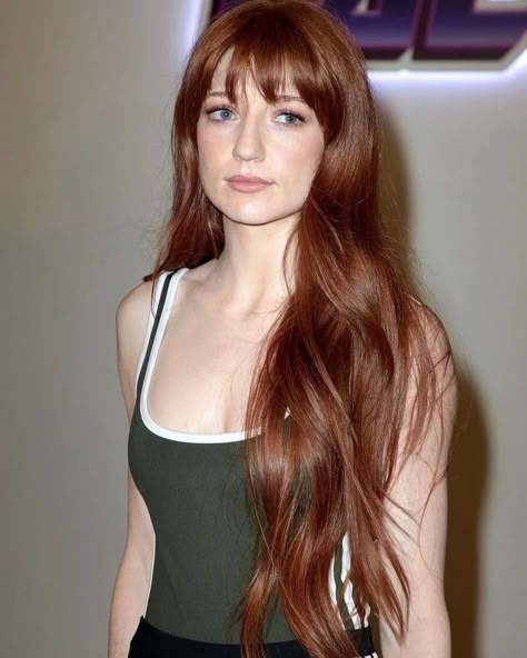 Red Hair With Bangs, Nicola Roberts, Red Hair Inspo, Ginger Hair Color, Long Red Hair, European Women, Long Hair With Bangs, Haircut And Color, Auburn Hair