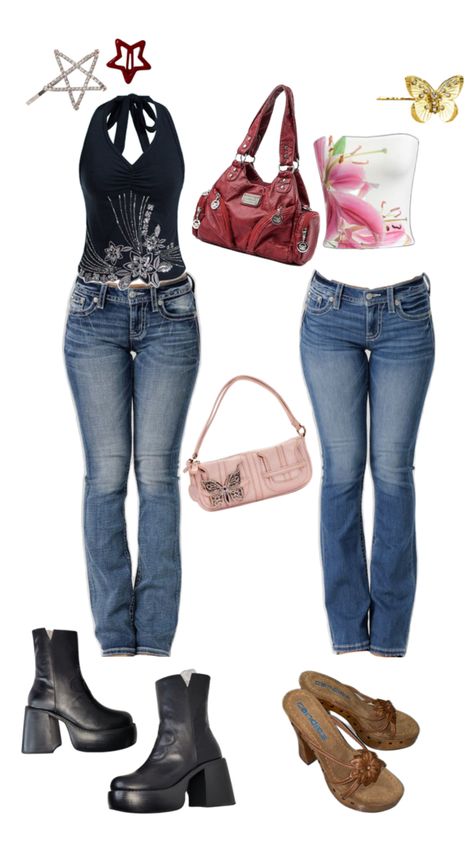 Low waist jeans outfit Low Rise Jeans And Heels, How To Make Your Jeans Low Waisted, Tops To Wear With Low Rise Jeans, Low Rise Jeans Outfit 2000s Y2k, Low Rise Jeans With Tummy, Low Waisted Jeans Outfit 2000s, Tank Top With Low Rise Jeans, Low Waist Jeans Outfit 2000s, Y2k Jeans Outfit