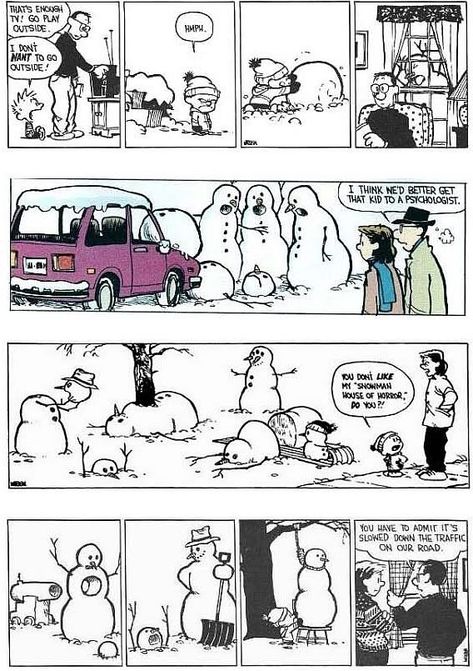 calvin and hobbes snowmen | Thread: Calvin and Hobbes snowmen... how creative are YOUR snowmen?: Calvin And Hobbes Snowmen, Calvin And Hobbes Humor, Calvin Und Hobbes, Calvin And Hobbes Quotes, Chemistry Cat, Bill Watterson, Calvin And Hobbes Comics, Calvin Hobbes, Snow People