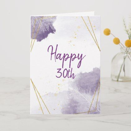 Happy New Year Calligraphy, New Year Cards Handmade, Purple Birthday Card, Funny 30th Birthday Cards, Birthday Watercolor, Diy Holiday Cards, 30th Birthday Cards, Christmas Crafts For Adults, Happy Holiday Cards