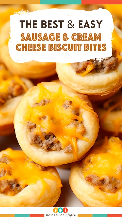 Sausage Cream Cheese Bites, Sausage Cups, Sausage And Cream Cheese, Best Spaghetti Recipe, Cream Cheese Biscuits, Biscuit Bites, Sausage Cream Cheese, Sour Cream Biscuits, Sausage Appetizers