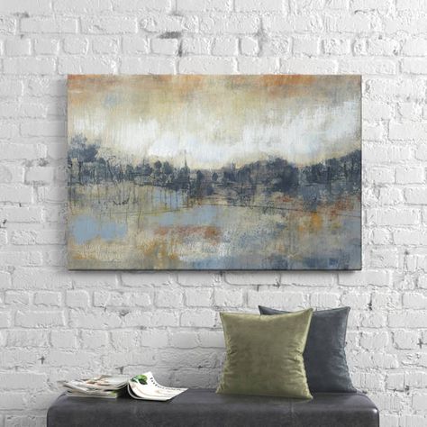 Harp and Finial Simmer - Picture Frame Painting | Wayfair Metal Home Decor, Wood Floating Shelves, Watercolor Landscape, Print On Canvas, Painting Frames, Graphic Art Print, Painting Prints, All Products, Gallery Wrap Canvas